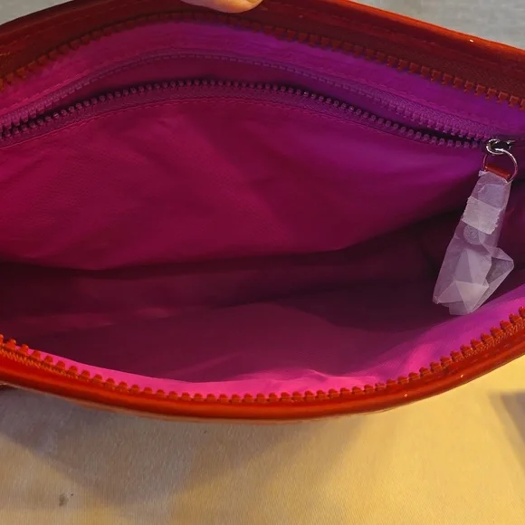 NWT MZ Wallace Pink Woven Glossy Cosmetic Pouch - Picture 6 of 6